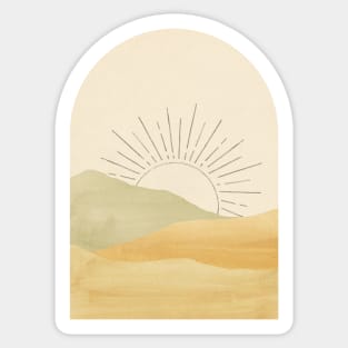 Morning sun in the mountains Sticker